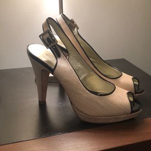 Banana Republic tweed peep toe sling backs size 7